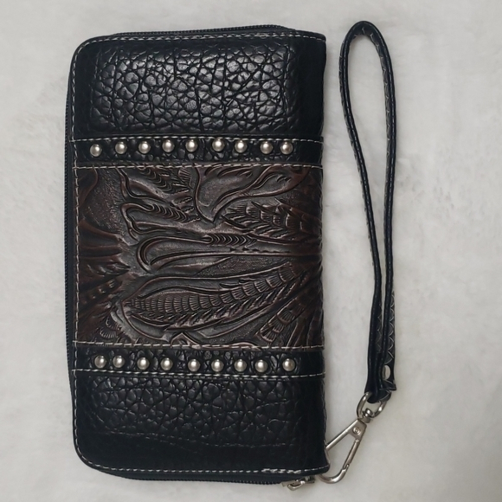 P & G Western Leather Clutch Wallet